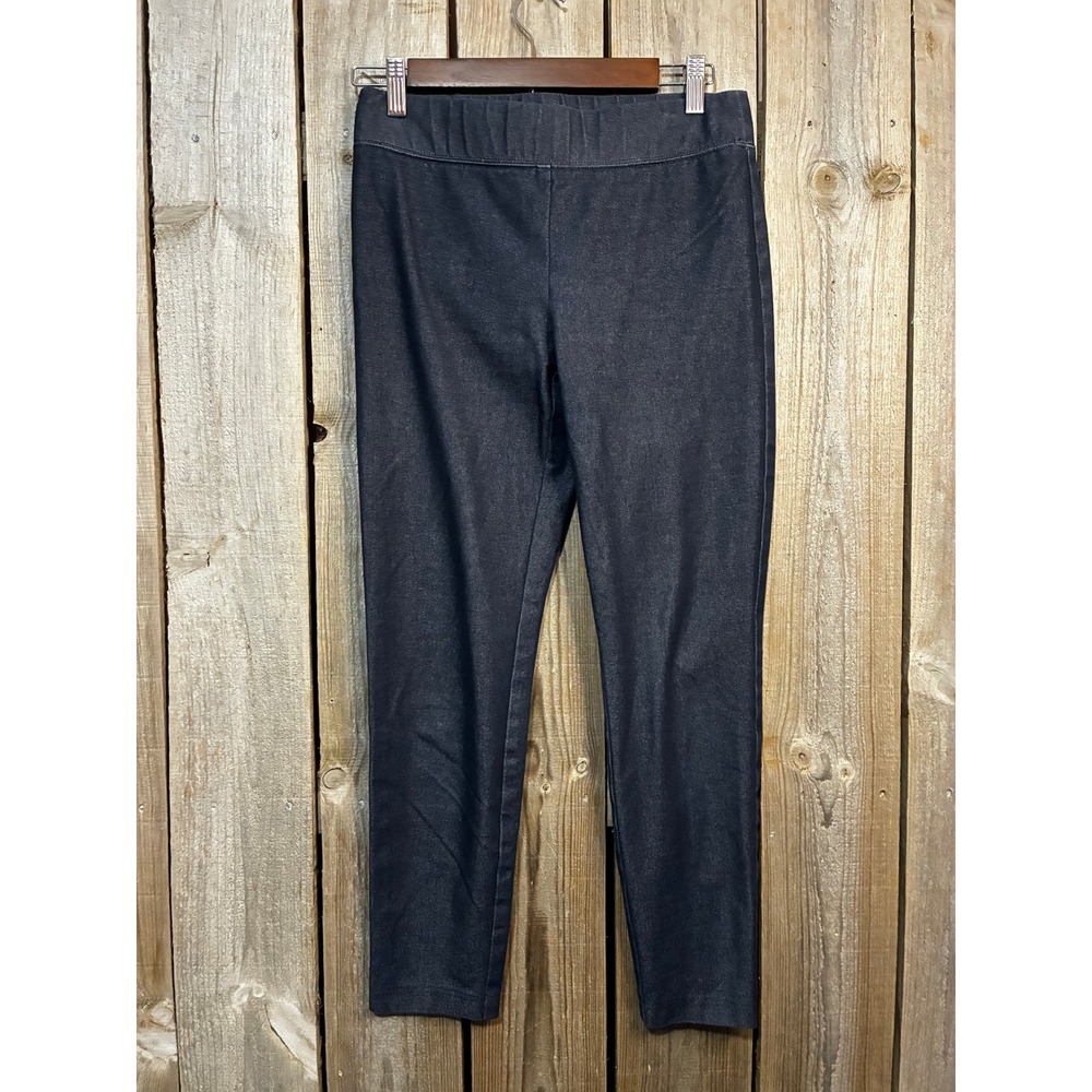 Talbots Essex Ankle Pants Womens 2 Dark Wash Denim Look Pull On Stretch Leggings